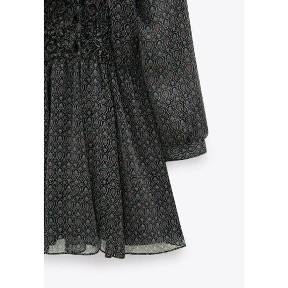 ZARA PRINTED JUMPSUIT WITH METALLIC THREAD - Picture 10 of 10